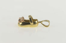 Load image into Gallery viewer, 14K Two Tone Bow Mary Jane Shoe Baby Slipper Charm/Pendant Yellow Gold