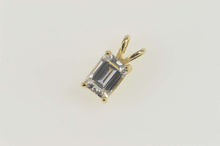 Load image into Gallery viewer, 14K Emerald Cut Solitaire Classic CZ Statement Pendant Yellow Gold