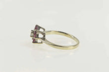Load image into Gallery viewer, 14K Diamond Ruby Flower Halo Engagement Ring Size 5.25 White Gold