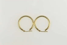 Load image into Gallery viewer, 10K Diamond Cut Grooved Classic Statement Hoop Earrings Yellow Gold