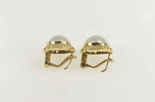 Load image into Gallery viewer, 14K Ornate 1960&#39;s Retro Pearl French Clip Earrings Yellow Gold