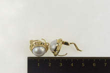Load image into Gallery viewer, 14K Ornate 1960&#39;s Retro Pearl French Clip Earrings Yellow Gold