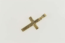 Load image into Gallery viewer, 14K Cross Ornate Scroll Etched Christian Symbol Pendant Yellow Gold