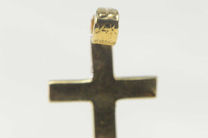 14K Cross Ornate Scroll Etched Christian Symbol Pendant Yellow Gold