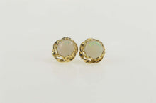 Load image into Gallery viewer, 14K Round Natural Opal Simple Stud Earrings Yellow Gold