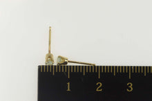 Load image into Gallery viewer, 14K Round Syn. Blue Topaz Solitaire Stud Earrings Yellow Gold