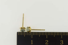 Load image into Gallery viewer, 14K Round Blue Topaz Solitaire Retro Stud Earrings Yellow Gold