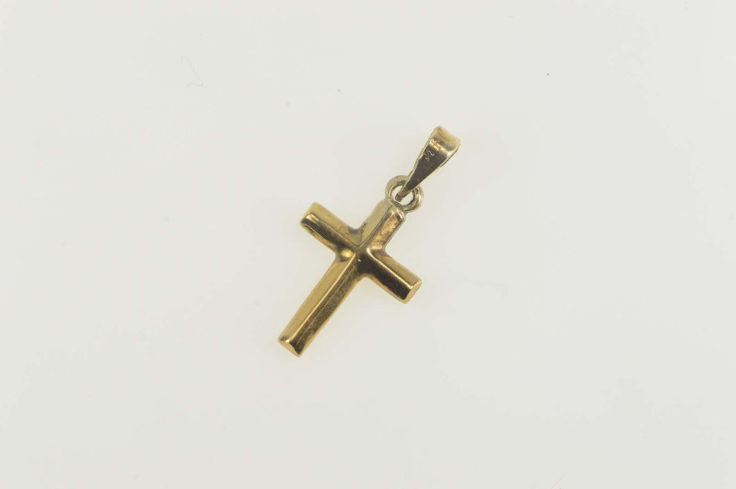 14K Cross Symbol Christian Faith Simple Charm/Pendant Yellow Gold