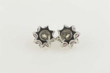 Load image into Gallery viewer, 14K Diamond Ruby Halo Flower Cluster Stud Earrings White Gold
