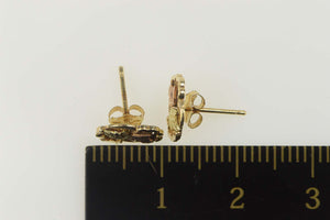 10K Black Hills Leaf Cluster Simple Stud Earrings Yellow Gold