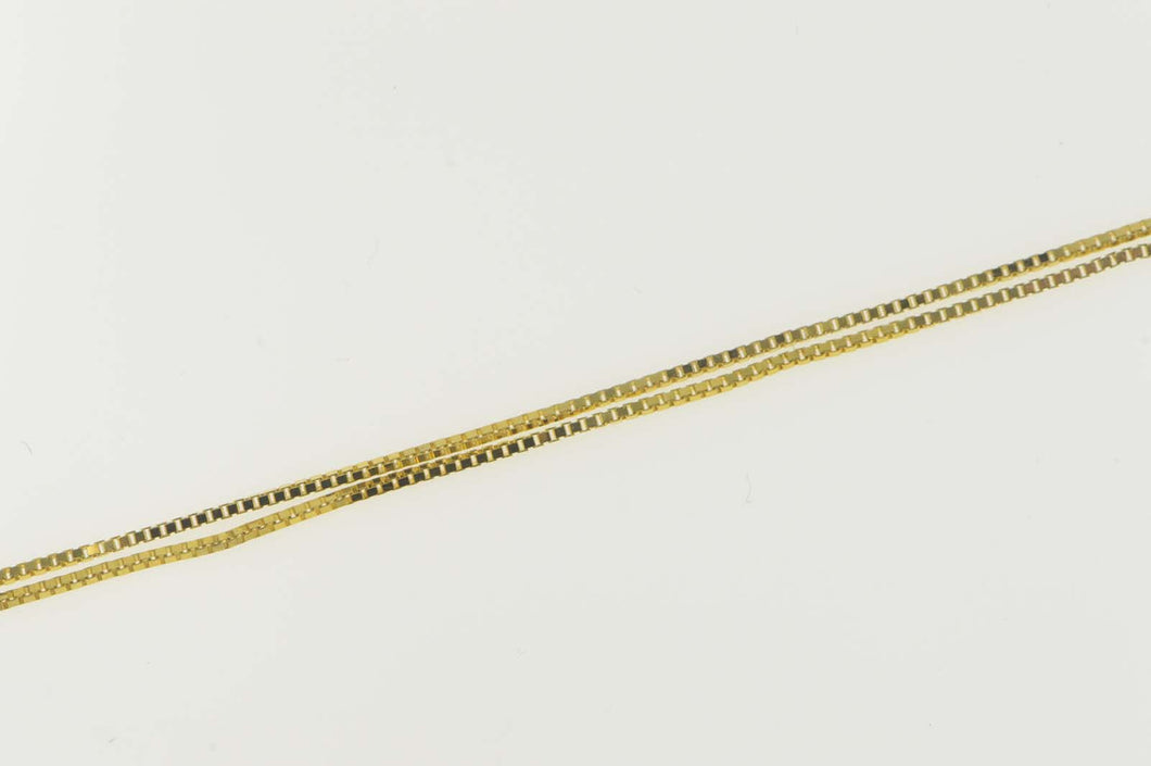 14K 0.6mm Squared Link Classic Box Chain Necklace 18.25