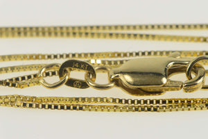 14K 0.6mm Squared Link Classic Box Chain Necklace 18.25" Yellow Gold