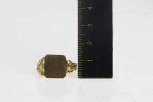 14K Vintage NOS 1950''s Squared Men's Signet Ring Size 10.25 Yellow Gold