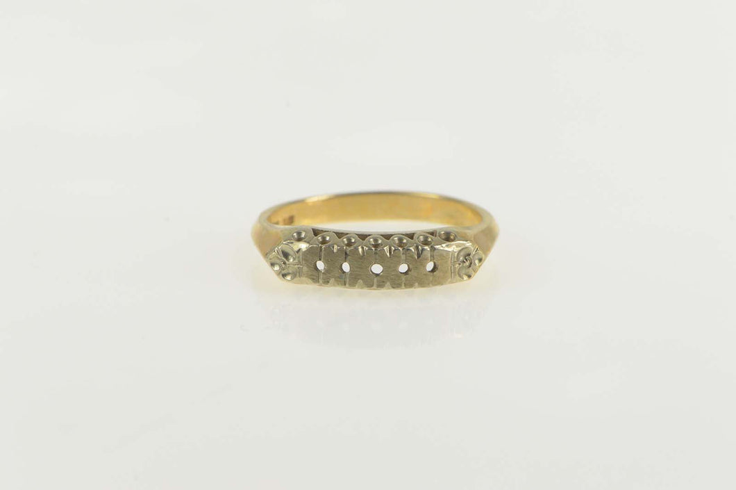 14K Vintage NOS 1950's Retro Wedding Band Ring Size 6 Yellow Gold