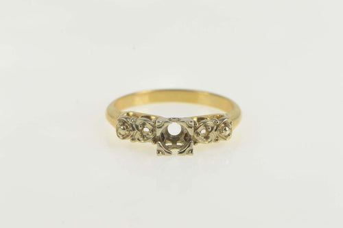 14K Vintage NOS 1950's 3.75mm Engagement Setting Ring Size 5.5 Yellow Gold