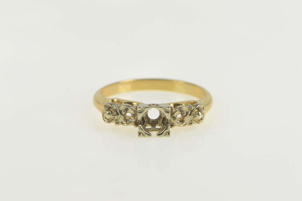 14K Vintage NOS 1950's 3.75mm Engagement Setting Ring Size 5.5 Yellow Gold