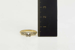 14K Vintage NOS 1950's 3.75mm Engagement Setting Ring Size 5.5 Yellow Gold