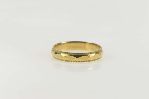 14K Vintage NOS 1950's Geometric Men's Wedding Ring Size 10.75 Yellow Gold