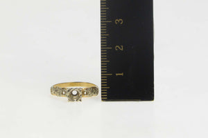 14K Vintage NOS 1950's 3.65mm Engagement Setting Ring Size 5.75 Yellow Gold