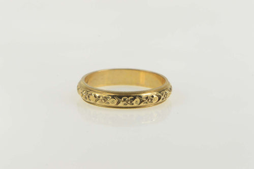 14K Vintage NOS 1950's Orange Blossom Wedding Ring Size 9 Yellow Gold