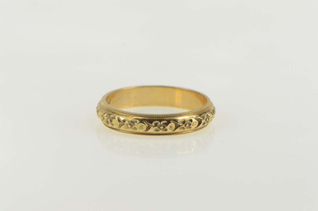 14K Vintage NOS 1950's Orange Blossom Wedding Ring Size 9 Yellow Gold