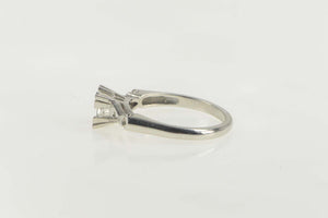 14K Vintage NOS 1950's 5.0mm Engagement Setting Ring Size 5.75 White Gold