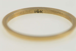 14K Vintage NOS 1950's Stackable Plain Band Ring Size 8 Yellow Gold