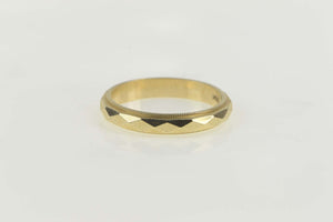 14K Vintage NOS 1950's Geometric Wedding Band Ring Size 5 Yellow Gold