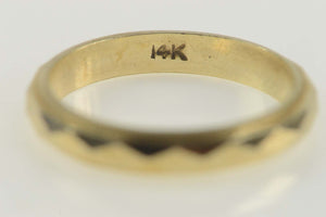 14K Vintage NOS 1950's Geometric Wedding Band Ring Size 5 Yellow Gold
