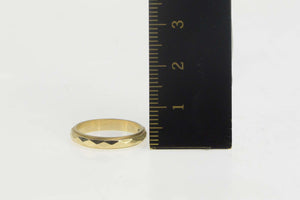 14K Vintage NOS 1950's Geometric Wedding Band Ring Size 5 Yellow Gold