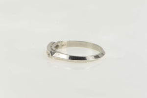 14K Vintage NOS 1950's Seven Stone Band Setting Ring Size 6.75 White Gold