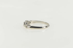 14K Vintage NOS 1950's Retro Wedding Band Ring Size 6 White Gold