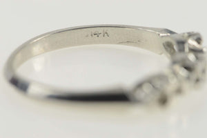 14K Vintage NOS 1950's Retro Wedding Band Ring Size 6 White Gold