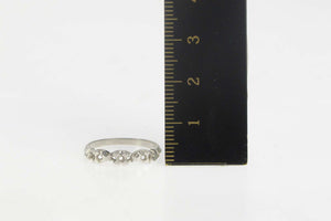 14K Vintage NOS 1950's Retro Wedding Band Ring Size 6 White Gold