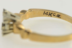 14K Vintage NOS 1950's 4.25mm Engagement Setting Ring Size 6.75 Yellow Gold