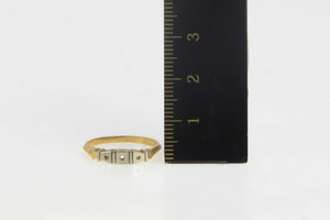 14K Vintage NOS 1950's Two Tone Wedding Band Ring Size 6.25 Yellow Gold