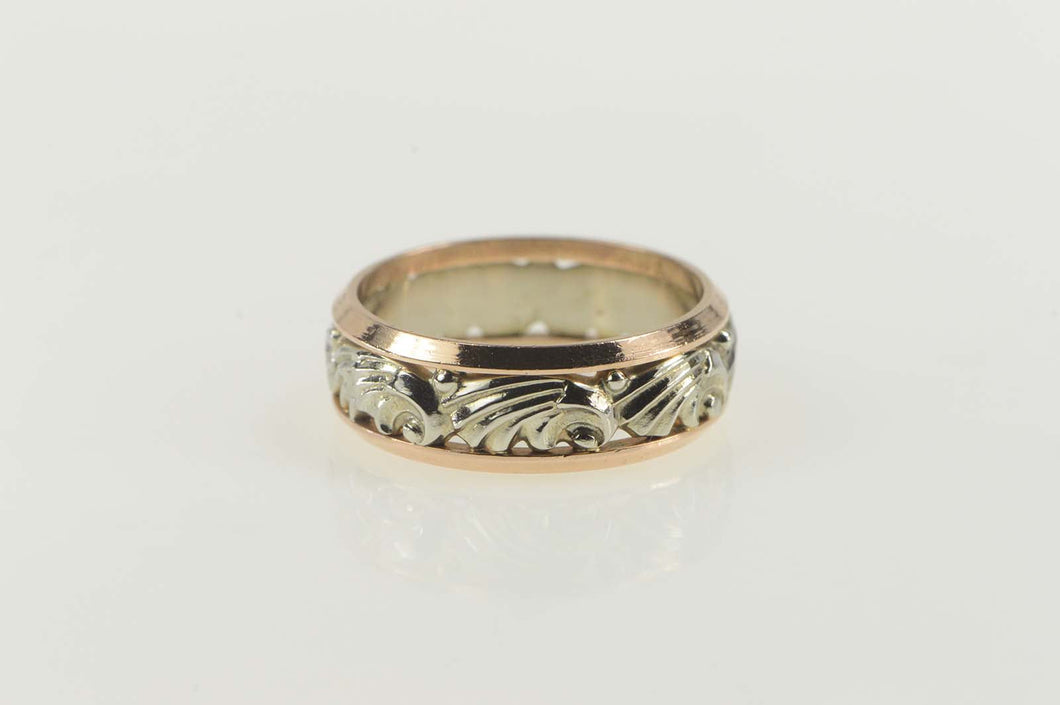 14K Vintage NOS 1950's Wavy Pattern Band Ring Size 5.5 Yellow Gold