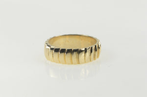 14K Scalloped Grooved Classic Wedding Band Ring Yellow Gold