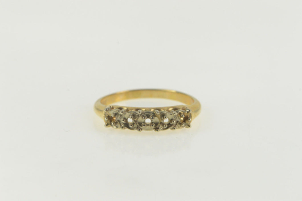 14K Vintage NOS 1950's Setting Wedding Band Ring Yellow Gold