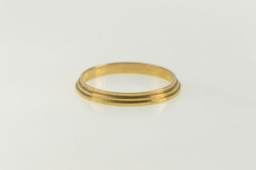 14K Vintage NOS 1950's Grooved Pattern Band Ring Yellow Gold