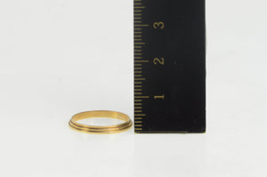 14K Vintage NOS 1950's Grooved Pattern Band Ring Yellow Gold