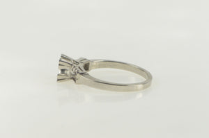 14K Vintage NOS 1950's 4.7mm Engagement Setting Ring White Gold