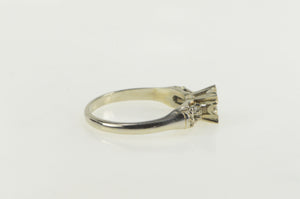 14K Vintage NOS 1950's 4.2mm Engagement Setting Ring White Gold