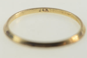 14K Vintage NOS 1950's Stackable Plain Band Ring Yellow Gold