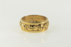 14K Vintage NOS 1950's Ornate Scroll Wedding Band Ring Yellow Gold