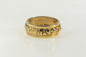 14K Vintage NOS 1950's Ornate Scroll Wedding Band Ring Yellow Gold