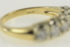 14K 1940's 1.00 Ctw Diamond Wedding Band Ring Yellow Gold