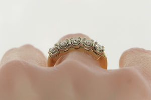 14K 1940's 1.00 Ctw Diamond Wedding Band Ring Yellow Gold