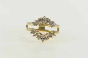 14K 0.64 Ctw Marquise Diamond Chevron Wrap Band Ring Yellow Gold