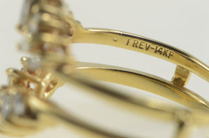 14K 0.64 Ctw Marquise Diamond Chevron Wrap Band Ring Yellow Gold